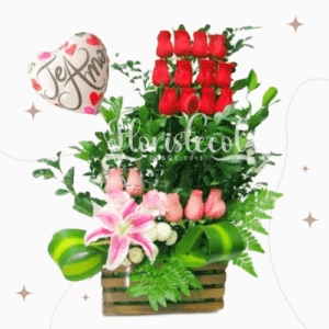 Arreglo Floral con Rosas Te Amo