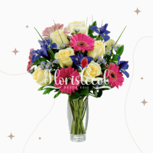 Jarrón con Lirios, Rosas y Gerberas